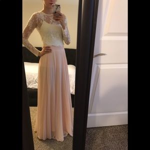 Morning Lavender Maxi Skirt and Lace Crop Top